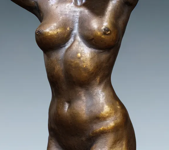 Image similar to detailed photo of old bronze patina statue of most beautiful woman, full body view, various poses, photorealism, intricate detail, museum diffuse lighting