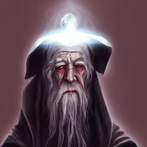 Image similar to gandalf as a sith lord, dramatic lighting, 4 k, digital art,