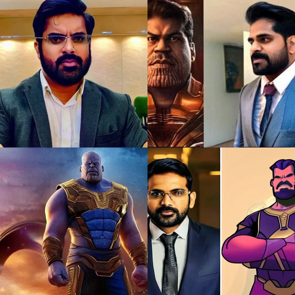 Prompt: A 30 year old Indian lawyer as Thanos