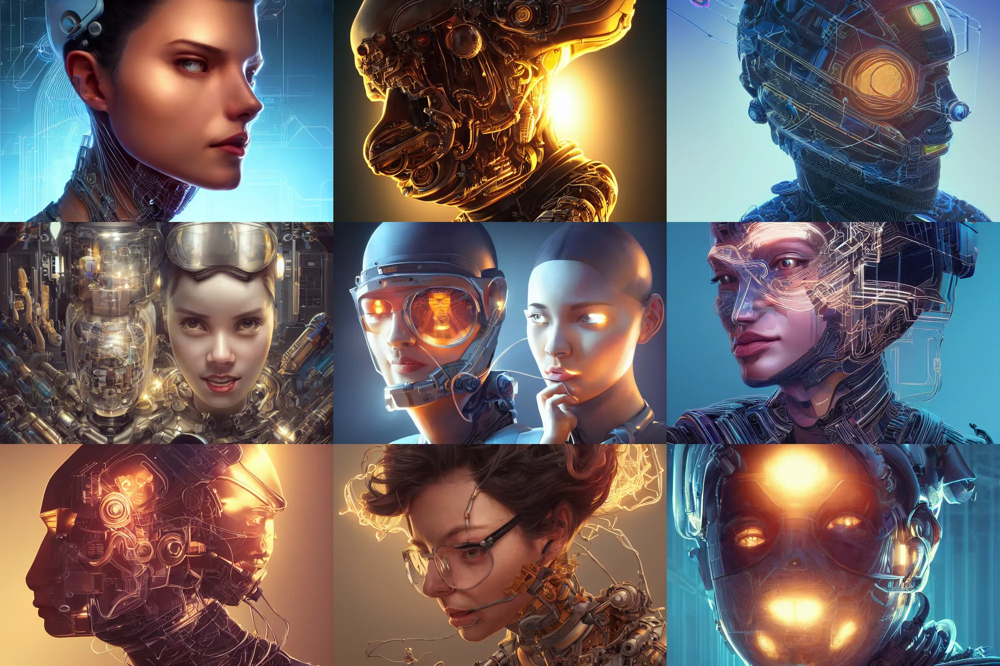 Image similar to portrait isometric drawing, wired mechanical head, intricate, epic lighting, cinematic composition, hyper realistic, 8k resolution, unreal engine 5, by Artgerm, tooth wu, dan mumford, beeple, wlop, rossdraws, James Jean, Andrei Riabovitchev, Marc Simonetti, yoshitaka Amano, Artstation