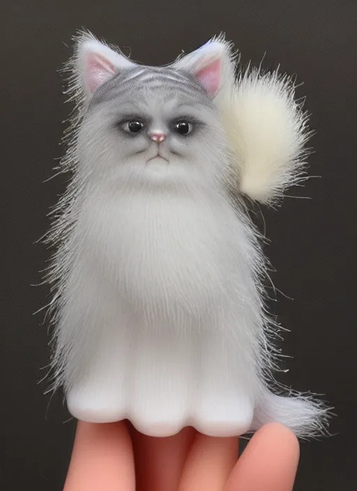 Image similar to 80mm resin detailed miniature of fluffy cat, Product Introduction Photos, 4K, Full body