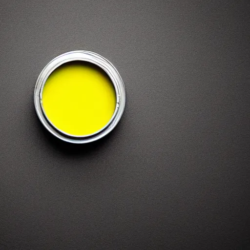 Image similar to can of paint, minimal, modern, solid colors, yellow