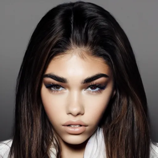 Image similar to 4k,ultra detailed portrait of Madison Beer by Rachel Ruysch