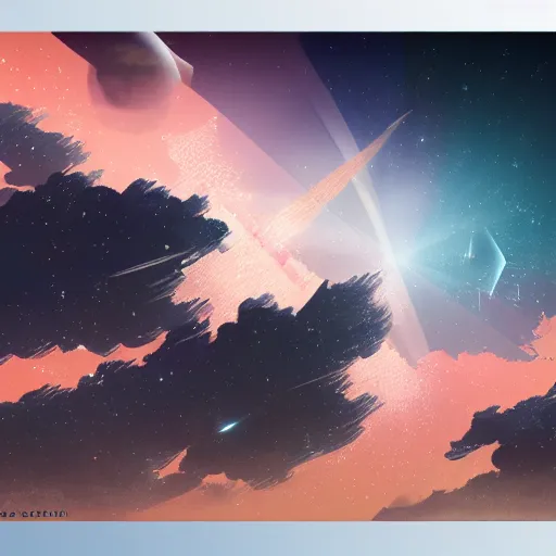 Image similar to Night sky with many meteorites, concept art, 4k, by Oksana Dobrovolska