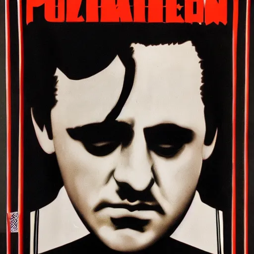 Prompt: polish theatre poster for godfather, designed by wiktor sadowski