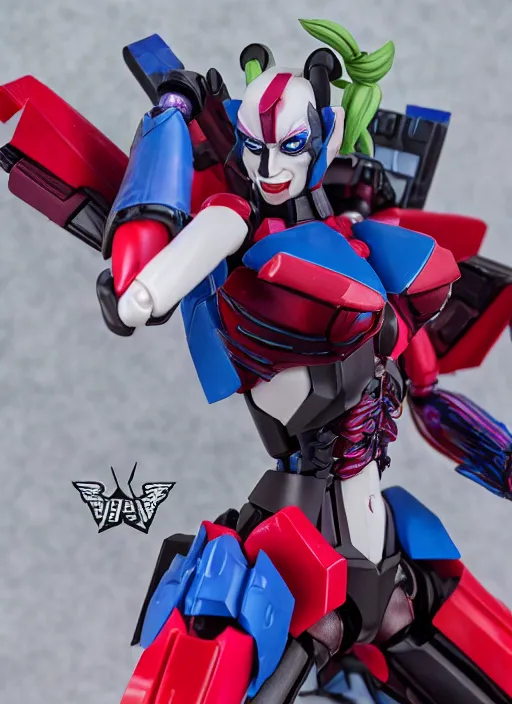 Image similar to Transformers Decepticon Harley Quinn action figure from Transformers: Robots in Disguise (2015), by Hasbro, Takaratomy, tfwiki.net photography, product photography, official media