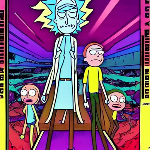 Image similar to rick and morty by jack kirby