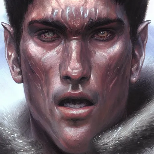 Image similar to guts from berserk as a realistic fantasy d & d character, close - up portrait art by donato giancola and greg rutkowski, realistic face, digital art, trending on artstation