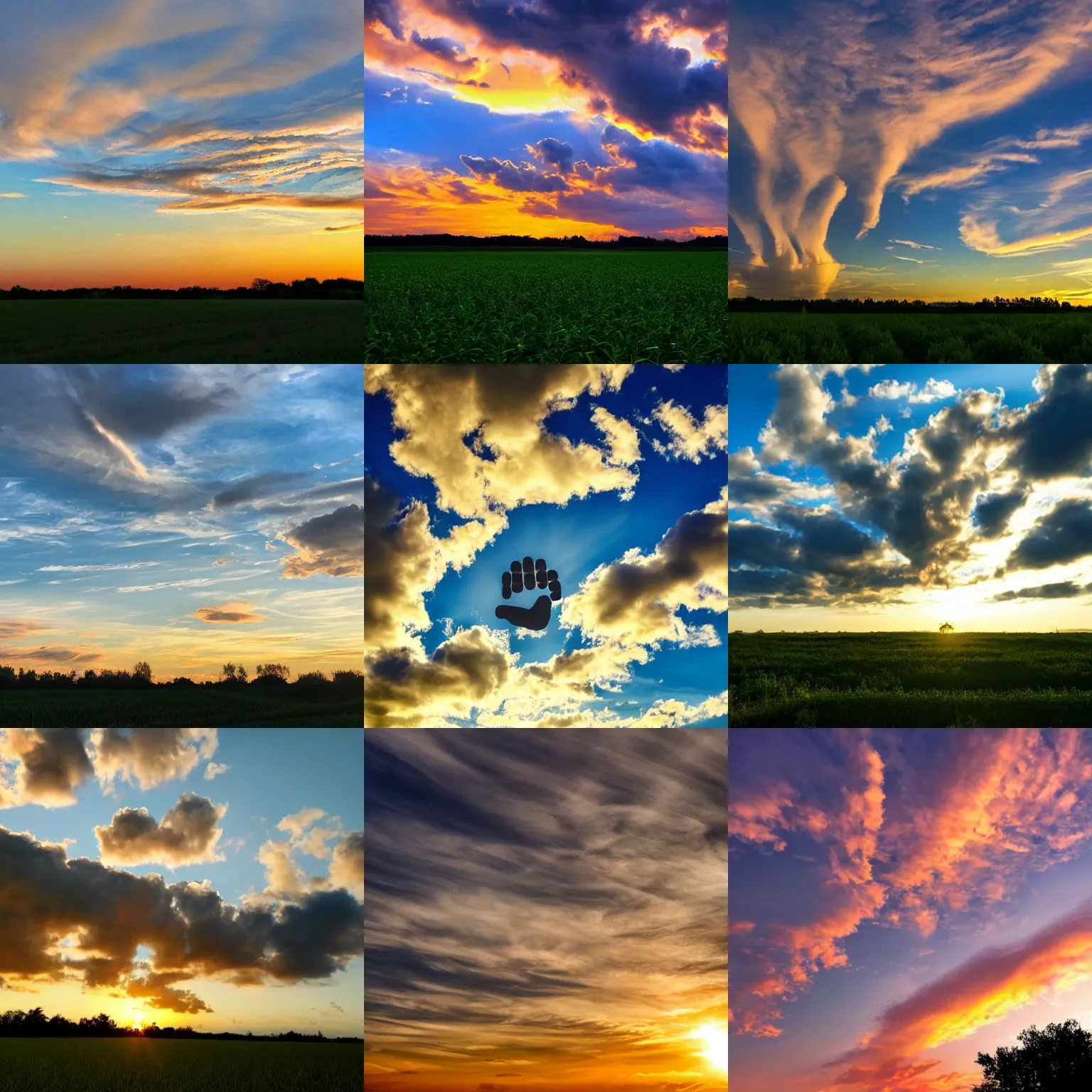 a cloud formation in the distinctive shape of a hand | Stable Diffusion ...