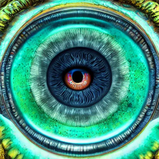 Prompt: intricate five terrarian spectral eye of cuthulu, oil on canvas, hdr, high detail, photo realistic, hyperrealism, matte finish, high contrast, 3 d depth, centered, masterpiece, vivid and vibrant colors, enhanced light effect, enhanced eye detail, artstationhd