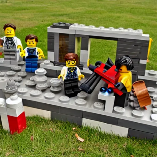 Prompt: lego playset, saving private ryan