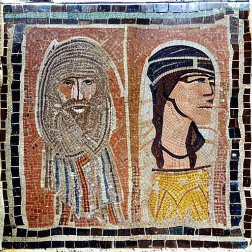 Prompt: roman mosaic of 1 0 0 gecs