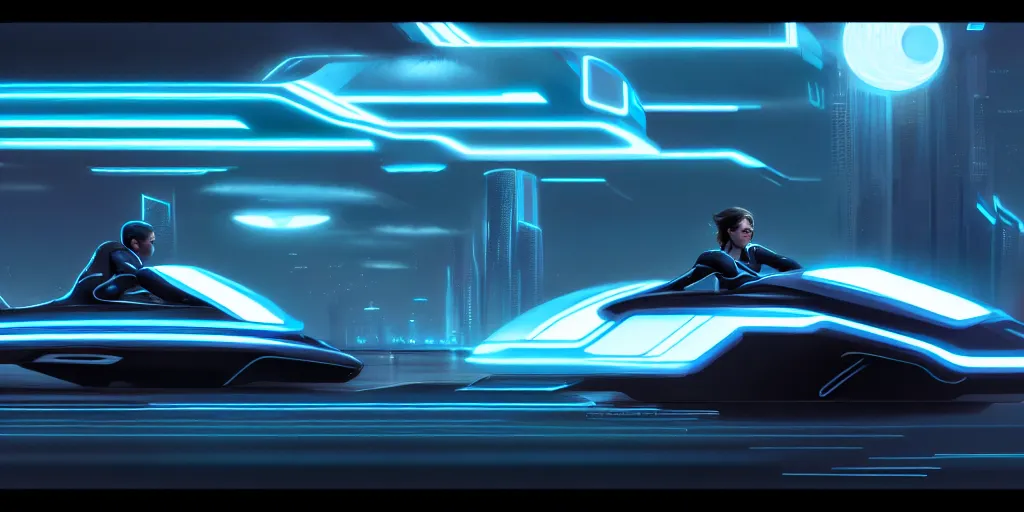 Image similar to tron legacy lightcycle, intricate, highly detailed, photorealistic, digital painting, artstation, realistic, illustration, smooth, sharp focus, art by scott davidson, albert aublet, krenz cushart, artem demura, mucha