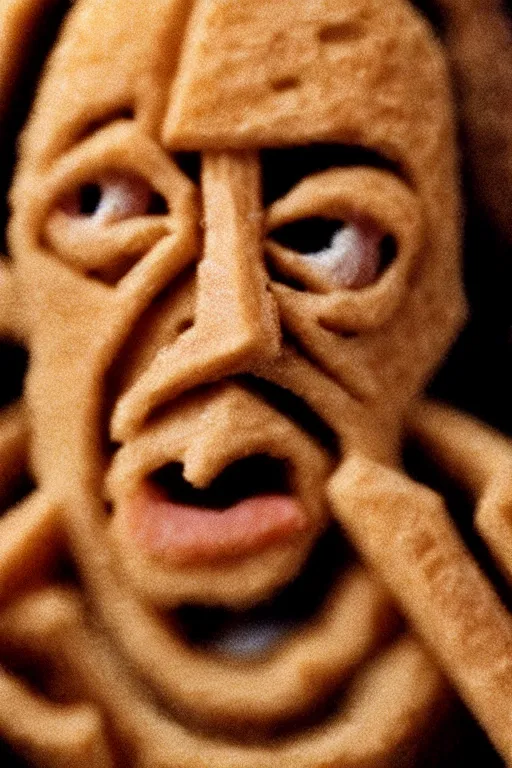 Image similar to film still of steve buscemi made out of bread in lord of the rings, 4 k