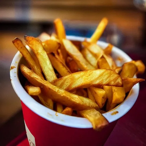 Image similar to close up high resolution photo of french fries, very tasty, food photography, instagram, trending