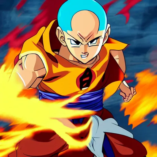 Prompt: Avatar Aang fighting Son Goku