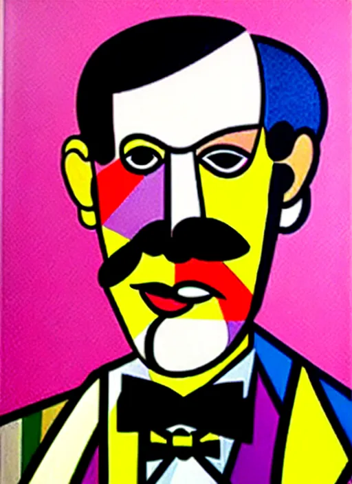 Image similar to a portrait of world of sigmund freud by romero britto