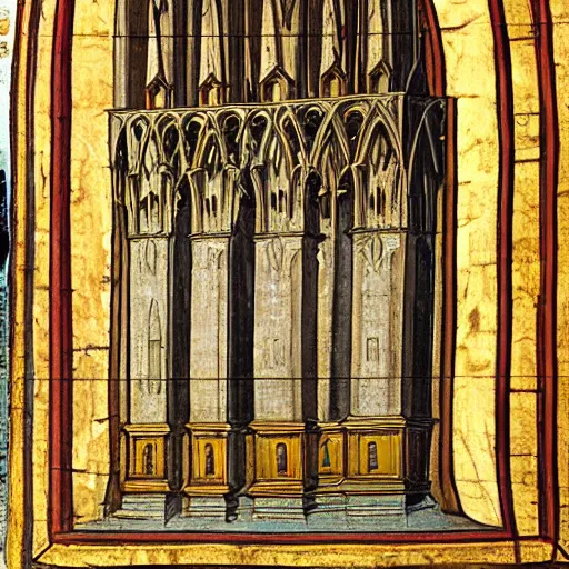 Image similar to cathedral, medieval painting, very detailed