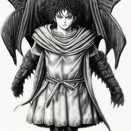 Prompt: young female by kentaro miura