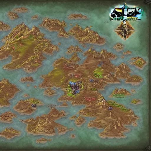 Image similar to Map in the style of World of warcraft map, hyper detailed