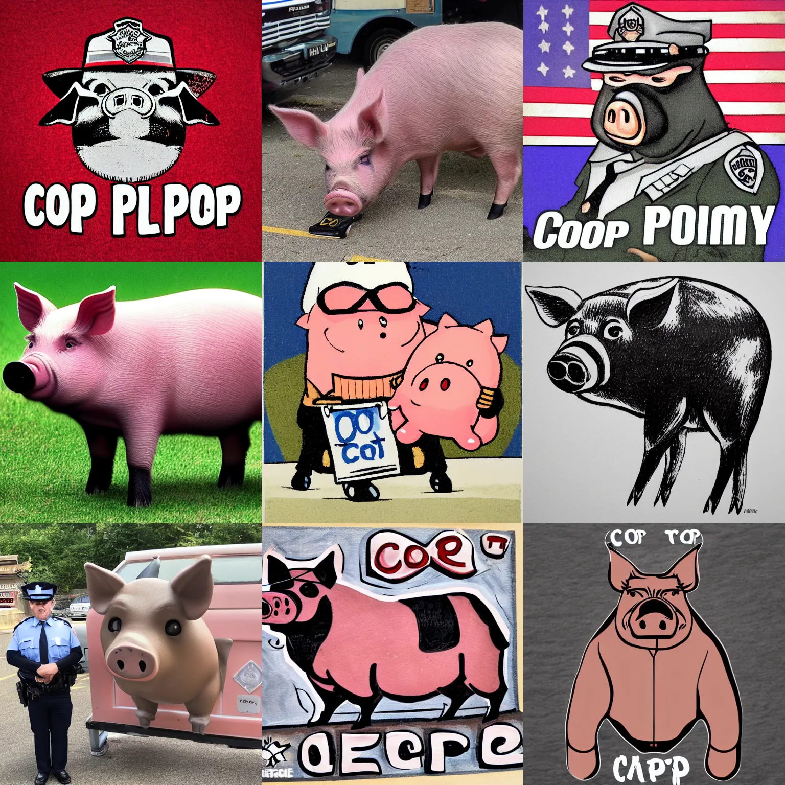 Prompt: cop pig