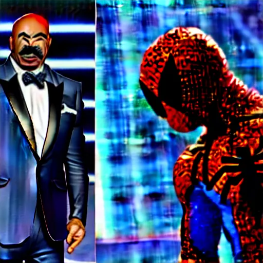 Prompt: steve harvey being spider - man.