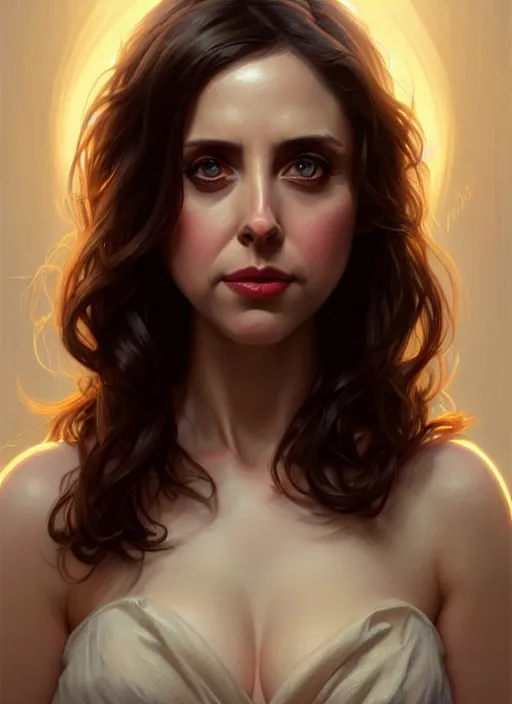 Image similar to ultra realistic illustration, hot alison brie. realistic intricate, elegant, highly detailed, digital painting, artstation, concept art, smooth, sharp focus, illustration, art by artgerm and greg rutkowski and alphonse mucha and wlop