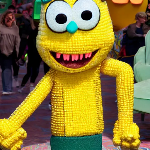 Prompt: the nickelodeon character doug as anthropomorphic corn.