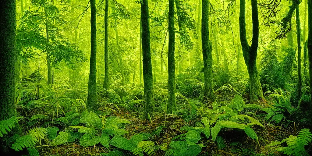 Prompt: shot lush forest, bright details, vibrant foliage, contrasting, daylight, highly detailed, by dieter rams 1 9 9 0, national geographic magazine, reportage photo, natural colors