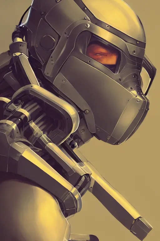 Image similar to robot ninja mask helmet metal gear solid training suit swat commando, aesthetic octane render, 8 k hd resolution, by ilya kuvshinov and cushart krentz and gilleard james, by carl warner and jim woodring, trending on artstation : 1. 5, sweet joy harmony color scheme