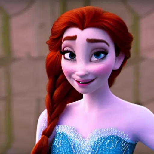 Image similar to bad bhabie as elsa in live action disney frozen, 8k resolution, full HD, cinematic lighting, award winning, anatomically correct