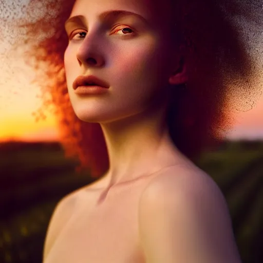 Image similar to photographic portrait of a stunningly beautiful renaissance female in soft dreamy light at sunset, contemporary fashion shoot, by edward robert hughes, annie leibovitz and steve mccurry, david lazar, jimmy nelsson, breathtaking, 8 k resolution, extremely detailed, establishing shot, artistic, hyperrealistic, perfect face, octane render