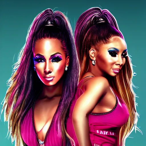 Prompt: carmella from wwe and nicki minaj, digital art, 8 k, artstation