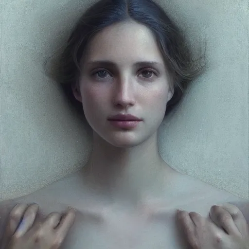 Image similar to photo portrait of a beautiful emotional female in soft light, zeiss lens, detailed, symmetrical, centered, by edward robert hughes, annie leibovitz and steve mccurry, david lazar, jimmy nelsson, greg rutkowski and alphonse mucha, breathtaking, 8 k resolution, extremely detailed, beautiful, establishing shot, artistic, hyperrealistic, beautiful face, octane render