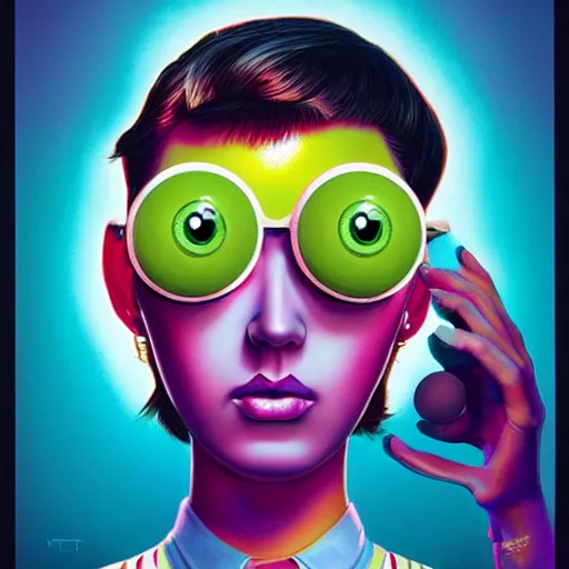 Prompt: Lofi vaporwave portrait tennis ball monster , Pixar style, Tristan Eaton, Stanley Artgerm, Tom Bagshaw