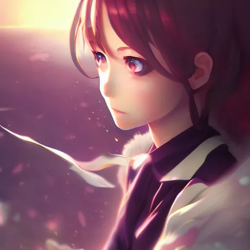 Image similar to high school girl shattering dimensions, digital anime art, wlop, sakimimichan, ilya kuvshinov, artgerm