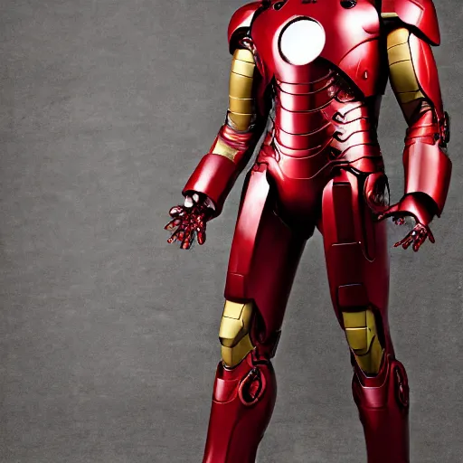 Image similar to ancient rusty medieval iron man suit. studio photography