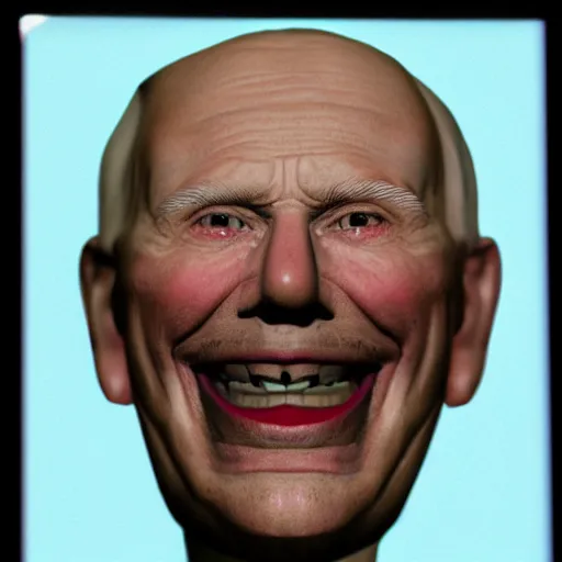 Image similar to the disembodied head of a smiling old man