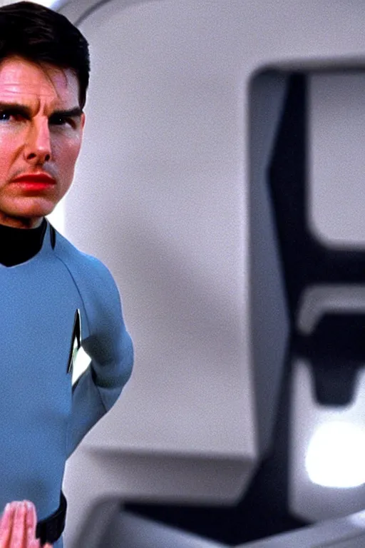 Prompt: Tom Cruise as an alien in Star Trek