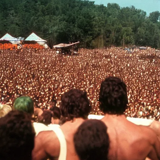 Image similar to hulk performing at woodstock