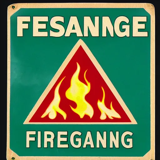 Image similar to vintage fire warning label