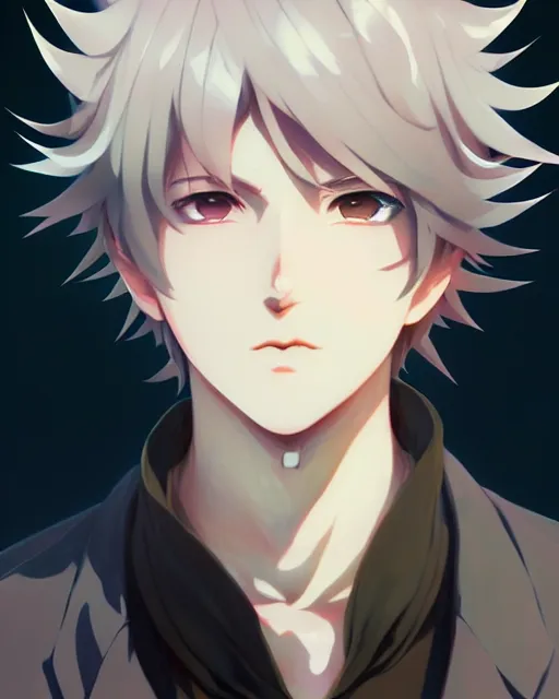 Image similar to extremely attractive soft feminine male anime character screenshot, nagito komaeda, anime, intricate, sharp focus, illustration, highly detailed, digital painting, cell shaded, concept art, matte, art by ilya kuvshinov and kyoto animation and wlop, ruan jia and greg rutkowski, studio quality, masterpiece