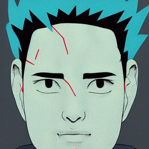 Image similar to Shikamaru Nara profile picture by Sachin Teng, asymmetrical, Organic Painting , Matte Painting, meaningful, Powerful, geometric shapes, hard edges, graffiti, street art:2 by Sachin Teng:4