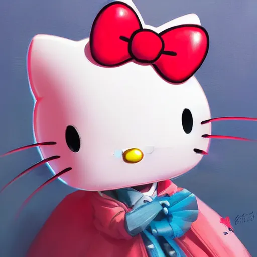 Prompt: Hello Kitty by Stanley Artgerm Lau, WLOP, Rossdraws, James Jean, Andrei Riabovitchev, Marc Simonetti, Yoshitaka Amano, ArtStation, CGSociety,