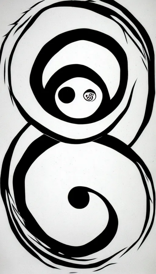 Prompt: Abstract representation of ying Yang concept, by Eiichiro Oda