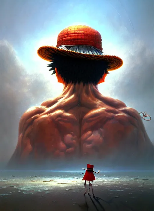 Prompt: a hyper - detailed 3 d render of luffy, surrealism!!!!! surreal concept art, lifelike, photorealistic, digital painting, aesthetic, smooth, sharp focus, artstation hd, by greg rutkowski, bruce pennington, valentina remenar and asher duran,