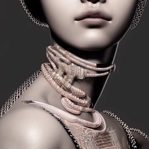 Prompt: closeup portrait of an absurdly beautiful, graceful, sophisticated, fashionable cyberpunk chinese girl, queen of the capital of the world year 3 0 0 0, an ultrafine hyperdetailed illustration by irakli nadar, matt wisniewski style, intricate linework, porcelain skin, unreal engine 5 highly rendered, global illumination, radiant light, detailed and intricate environment