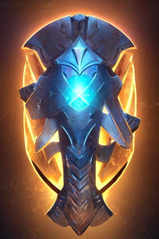 Image similar to shield fantasy epic legends game icon stylized digital illustration radiating a glowing aura global illumination ray tracing hdr fanart arstation by ian pesty and katarzyna da „ bek - chmiel