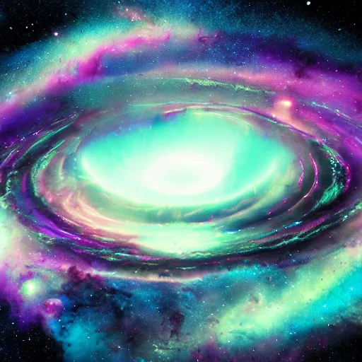 Prompt: the universe as a massive inverted black hole, colorful swirls of light, three dimensional with lots of depth, misty foggy nebulas and clouds, energy beams of galactic scale, all detail visible hdr image, 4 k, trending on artstation, detailed, cinematic, dramatic, volumetric lighting