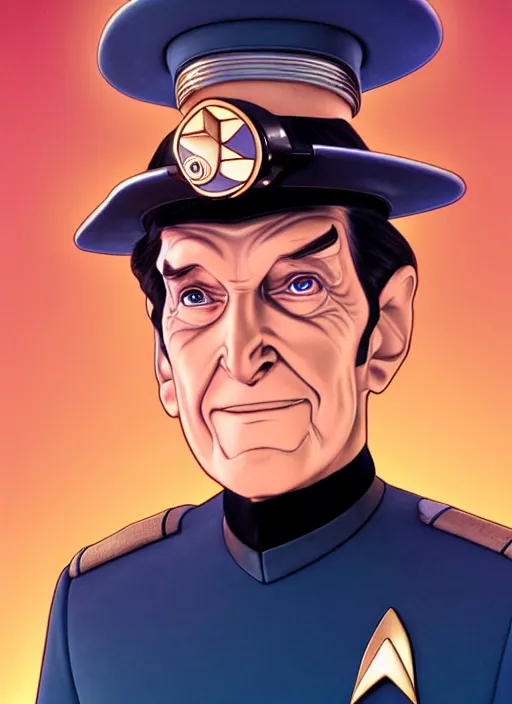 Prompt: cute star trek officer tommy cooper, natural lighting, path traced, highly detailed, high quality, digital painting, by don bluth and ross tran and studio ghibli and alphonse mucha, artgerm